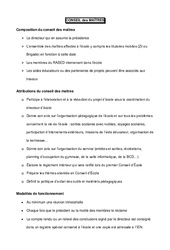 Conseil des maîtres - Directeurs / Direction d'école : 3eme, 4ème, 5ème, 6ème, 7ème Harmos - PDF à imprimer