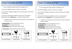 Le temps qu’il fait - Trace écrite - Espace - Cours, Leçon : 3eme Harmos - PDF gratuit à imprimer