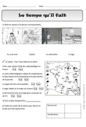 Le temps qu’il fait - Exercices : 3eme Harmos - PDF à imprimer