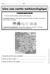 Lire une carte météorologique - Exercices : 3eme Harmos - PDF à imprimer