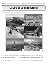 Vivre à la montagne - Exercices paysages - Espace : 3eme Harmos - PDF à imprimer