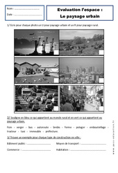 Paysages urbains - Examen Evaluation - Espace : 3eme Harmos - PDF à imprimer