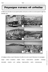 Paysages ruraux - Urbains - Exercices - Espace : 3eme Harmos - PDF à imprimer