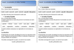 Semaine - Mois - Année - Trace écrite - Temps - Cours, Leçon : 3eme Harmos - PDF à imprimer