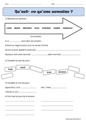 Semaine - Exercices - Temps : 3eme Harmos - PDF à imprimer