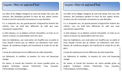 Hier - Aujourd'hui - Trace écrite - Temps - Cours, Leçon : 3eme Harmos - PDF gratuit à imprimer