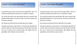 Traces du passé - Trace écrite - Temps - Cours, Leçon : 3eme Harmos - PDF gratuit à imprimer