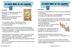 Le père Noël et les fourmis - Lecture suivie + Tapuscrit : 3eme, 4ème Harmos - PDF à imprimer