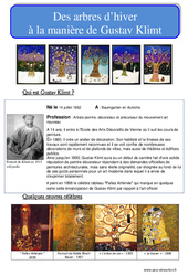 Arbres d'hiver à la manière de Klimt - Arts plastiques : 3eme, 4ème, 5ème, 6ème, 7ème Harmos - PDF à imprimer