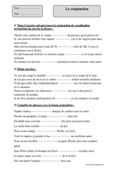 Conjonction - Exercices corrigés - Grammaire : 7ème Harmos - PDF à imprimer