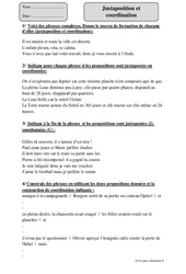 Juxtaposition - Coordination - Exercices corrigés - Grammaire : 7ème Harmos - PDF à imprimer