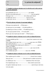 Présent du subjonctif - Exercices corrigés - Conjugaison : 7ème Harmos - PDF à imprimer