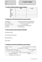 Passé composé - Exercices corrigés - Conjugaison : 7ème Harmos - PDF à imprimer