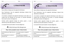 Electricité - Cours, Leçon : 3eme Harmos - PDF gratuit à imprimer