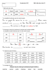 Méli - mélo des mots - Vocabulaire ludique - Editeur Helicob : 4ème Harmos - PDF à imprimer