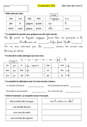 Méli - mélo des mots - Vocabulaire ludique - Editeur Helicob : 5ème Harmos - PDF à imprimer