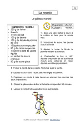 La recette - Lecture de documents - Français : 4ème Harmos - PDF à imprimer