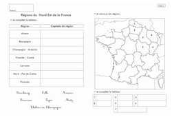 Géographie administrative - Les régions de France : 6ème, 7ème Harmos - PDF à imprimer