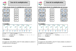 Sens de la multiplication - Exercices corrigés - Mathématiques : 4ème Harmos - PDF à imprimer