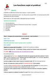 Fonctions sujet et prédicat - Séquence - Fiche de préparation : 7ème Harmos - PDF à imprimer