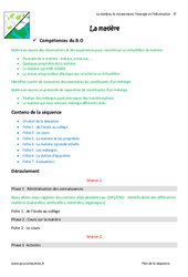 Matière - Fiche de préparation : 8ème Harmos - PDF à imprimer