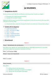 Mouvement - Fiche de préparation : 8ème Harmos - PDF à imprimer