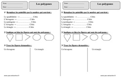 Polygones - Exercices corrigés - Géométrie : 4ème Harmos - PDF à imprimer