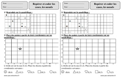 Repérer, coder cases nœuds - Exercices corrigés - Géométrie : 4ème Harmos - PDF à imprimer