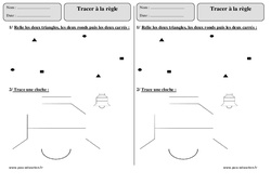 Tracer à la règle - Exercices corrigés - Géométrie : 4ème Harmos - PDF à imprimer