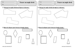 Tracer un angle droit - Exercices corrigés - Géométrie : 4ème Harmos - PDF à imprimer