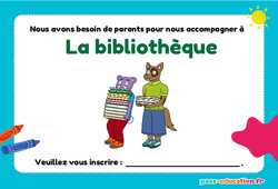 Affiche accompagnement bibliothèque - Affichages pour la classe : 1ère, 2ème Harmos - PDF à imprimer