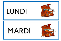 Jours de la semaine - Lettres imprimerie - Affichages pour la classe : 1ère, 2ème Harmos, 3eme Harmos - PDF à imprimer