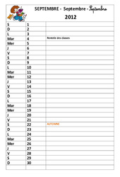 Calendrier - Affichages pour la classe : 1ère, 2ème Harmos - PDF à imprimer