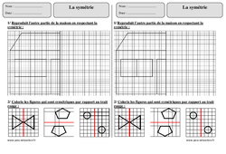 Symétrie - Exercices corrigés - Géométrie : 4ème Harmos - PDF à imprimer