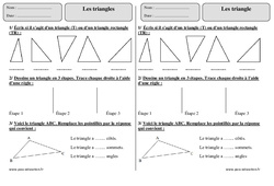 Triangles - Exercices corrigés - Géométrie : 4ème Harmos - PDF à imprimer