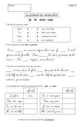 Présent du verbe être - Exercices - Conjugaison - Français : 4ème Harmos - PDF à imprimer