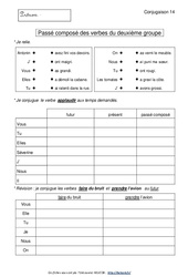 Passé composé des verbes du deuxième groupe - Exercices : 5ème Harmos - PDF à imprimer