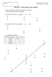 Points alignés - Exercices corrigés - Géométrie : 4ème Harmos - PDF à imprimer