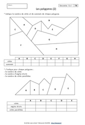 Polygones - Exercices corrigés - Géométrie : 6ème Harmos - PDF à imprimer