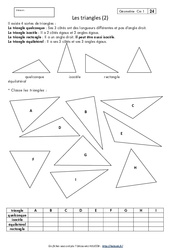 Triangles - Exercices corrigés - Géométrie : 6ème Harmos - PDF à imprimer