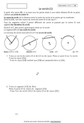 Cercle - Exercices corrigés - Géométrie : 7ème Harmos - PDF à imprimer