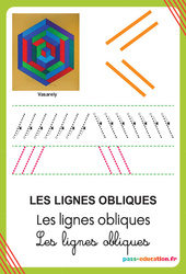 Lignes obliques - Graphisme - Affichages pour la classe : 1ère, 2ème Harmos - PDF à imprimer