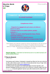 Séquence - Fiche de préparation Conseil municipal - EMC - Séquence - Fiche de préparation : 5ème Harmos - PDF à imprimer
