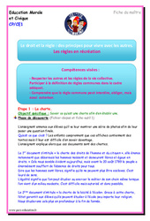 Séquence - Fiche de préparation Les règles en récréation - EMC - Séquence - Fiche de préparation : 3eme, 4ème Harmos - PDF à imprimer