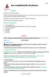 Séquence - Fiche de préparation Compléments de phrase - Séquence - Fiche de préparation : 7ème Harmos - PDF à imprimer