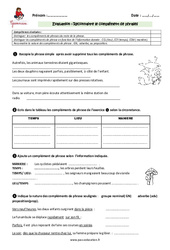 Compléments de phrase - Examen Evaluation : 7ème Harmos - PDF à imprimer