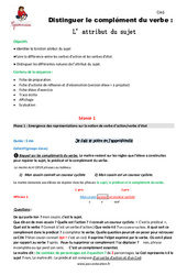 Séquence - Fiche de préparation Attribut du sujet - Séquence - Fiche de préparation : 6ème Harmos - PDF à imprimer