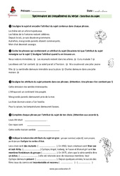 Attribut du sujet - Exercices  : 6ème Harmos - PDF à imprimer