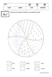 Coloriage codé - Graphisme - Logique : 1ère Harmos - PDF à imprimer