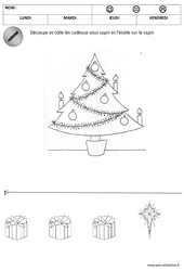 Sur et sous le sapin - Espace - Noël : 1ère Harmos - PDF à imprimer